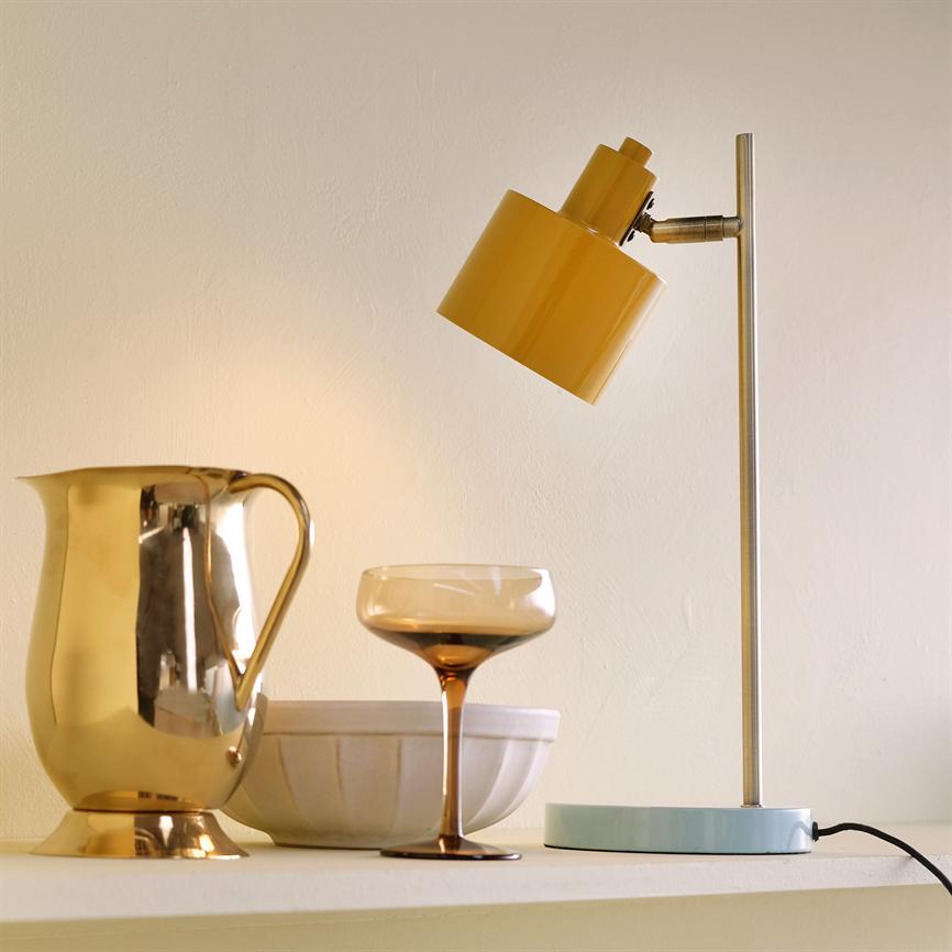 Dyberg Larsen Ocean bordlampe curry turkis messing E14