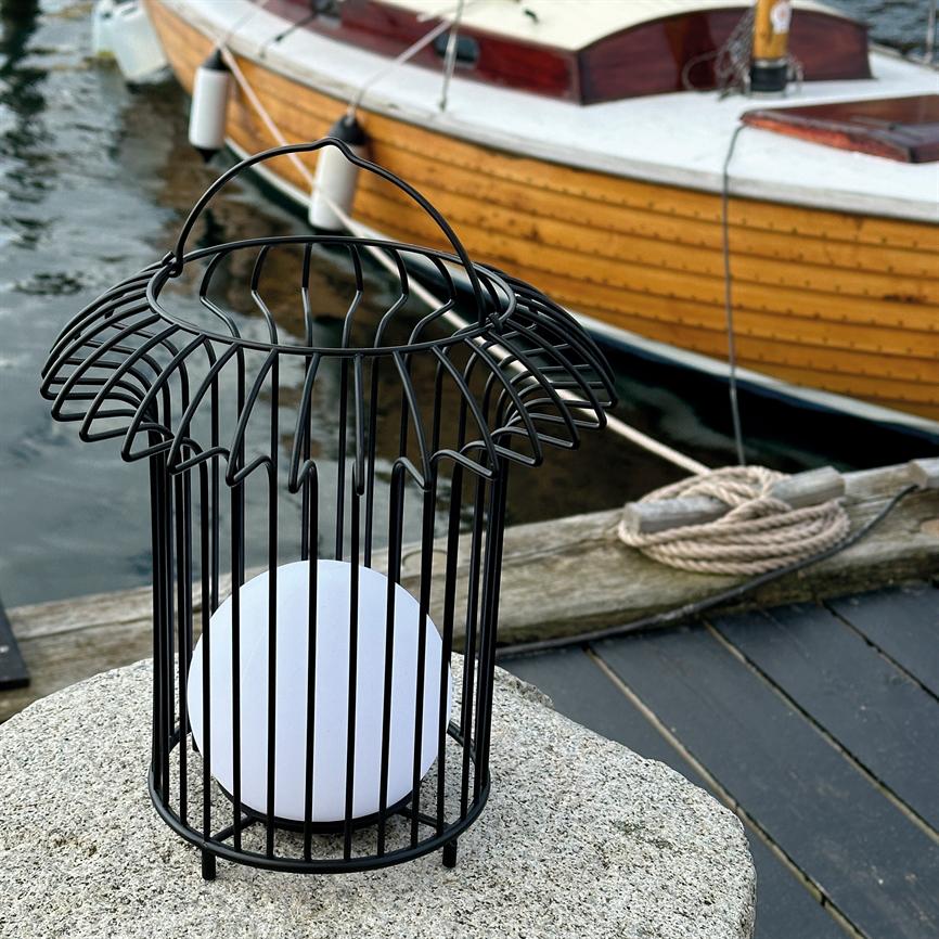 Dyberg Larsen Basket Lantern lykt svart oppladbar