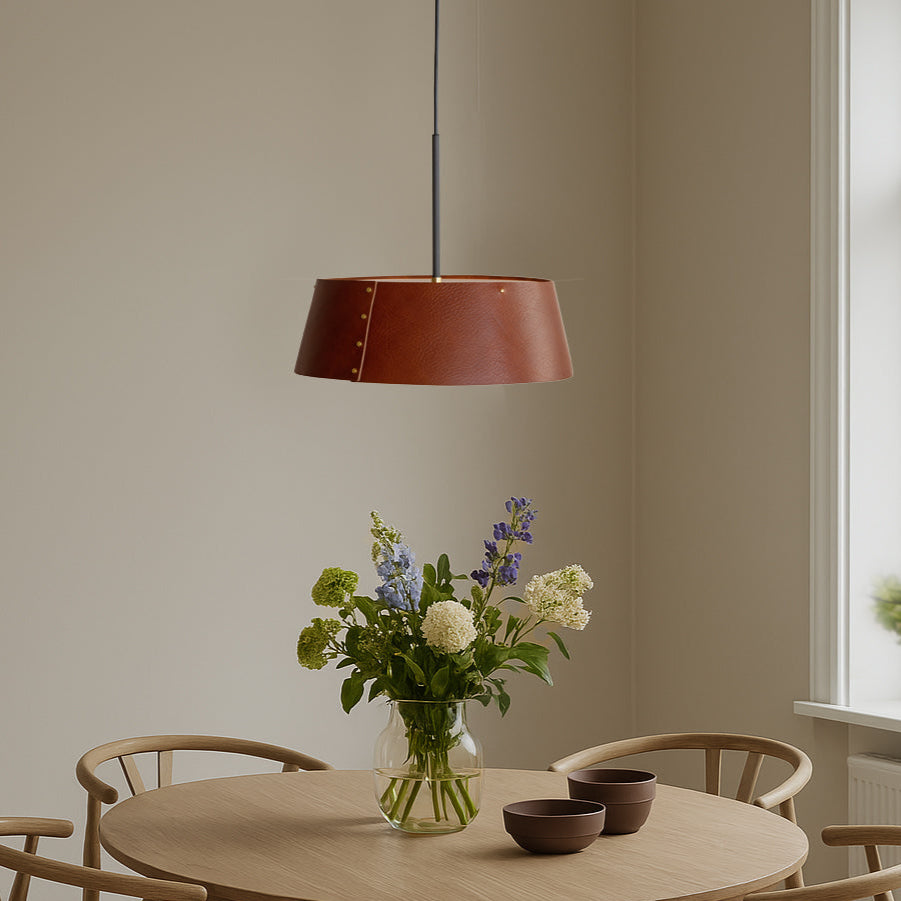 Zlamp Karl 951-3530 pendel 35 cm skinn cognac