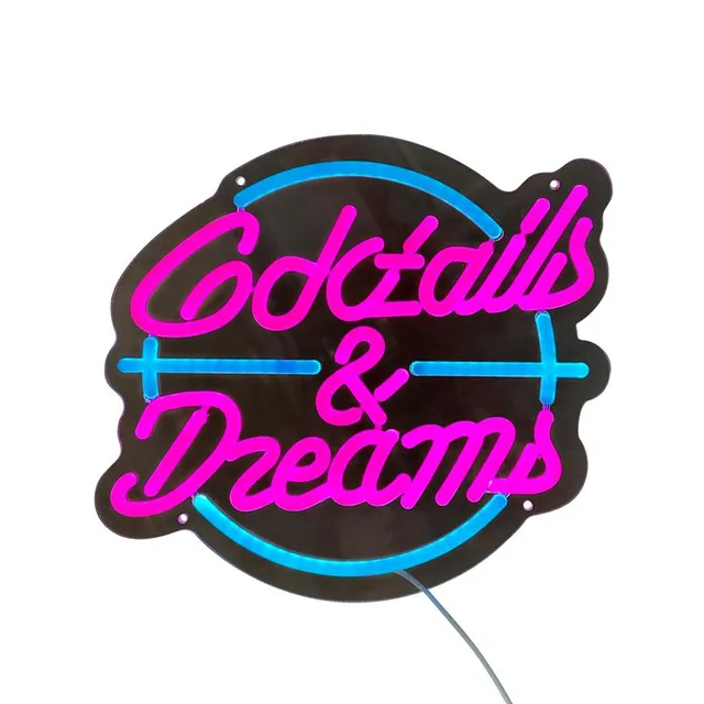 Dyberg Larsen Cocktails & Dreams LED-skilt rød blå