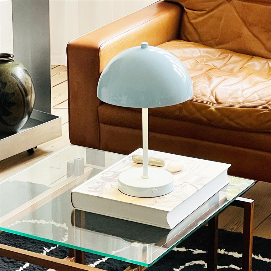 Dyberg Larsen Stockholm 2.0 bordlampe isblå LED