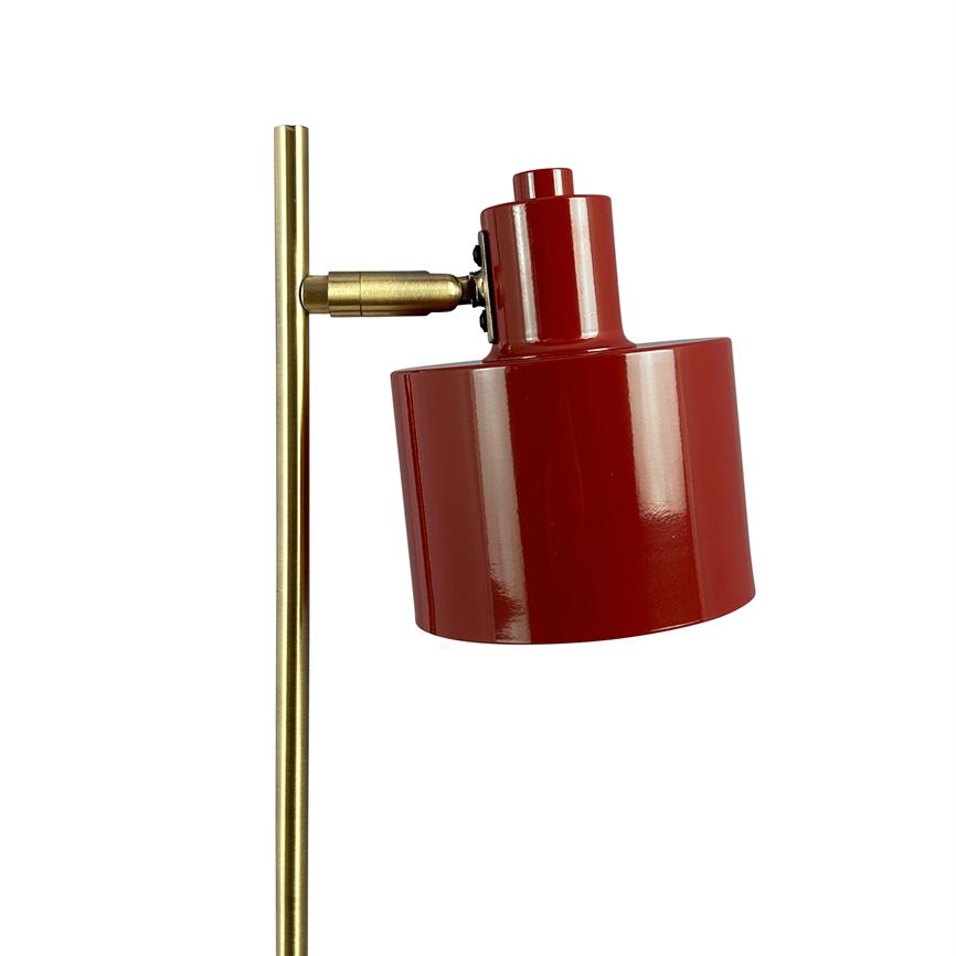 Dyberg Larsen Ocean bordlampe mørkerød messing