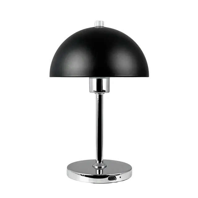 Dyberg Larsen Malmø bordlampe svart krom oppladbar
