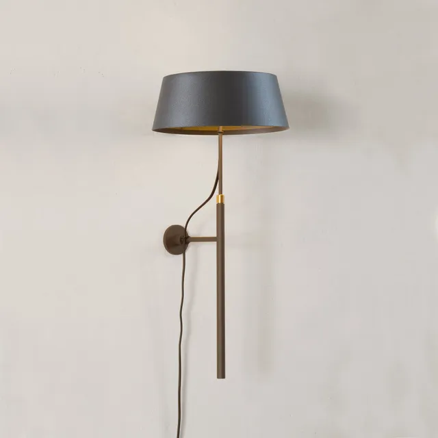 Zlamp Karl stor vegglampe mørkegrå messing