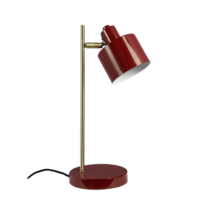 Dyberg Larsen Ocean bordlampe mørkerød messing