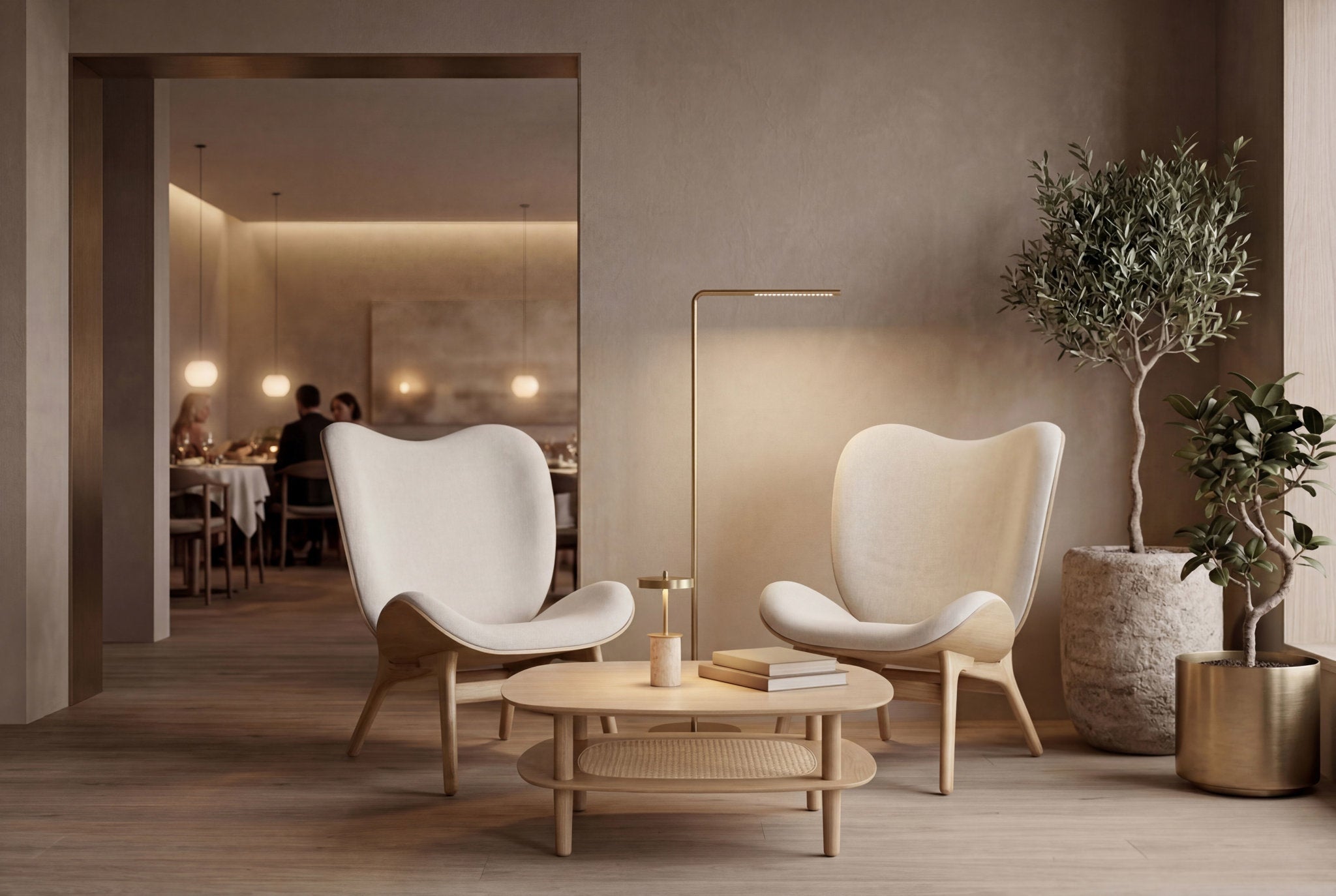 Umage Omni gulvlampe svart justerbar arm leselys
