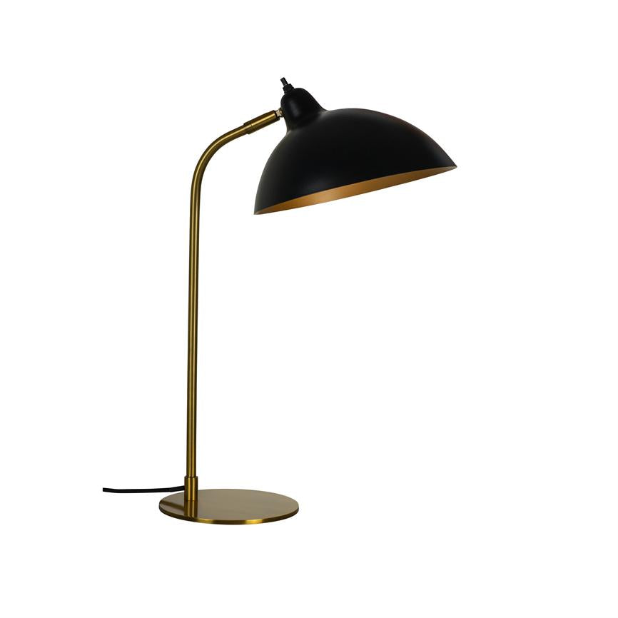 Dyberg Larsen Futura bordlampe svart messing stor skjerm