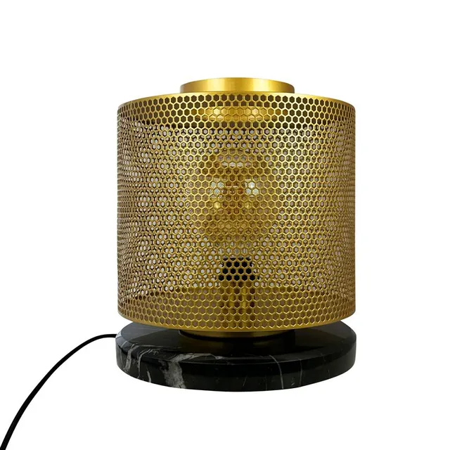 Dyberg Larsen Nantes gulvlampe messing marmor