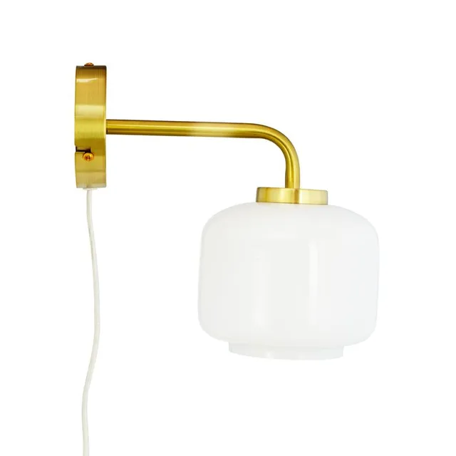 Dyberg Larsen Arp vegglampe opal messing 25,5cm