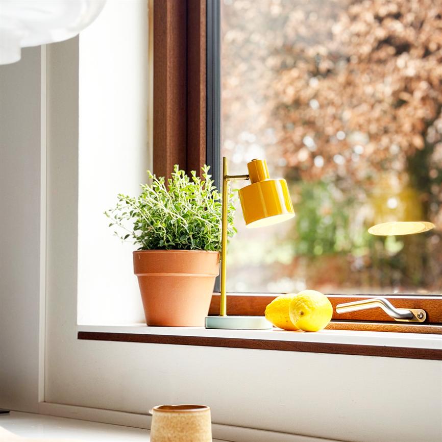 Dyberg Larsen Ocean Mini bordlampe curry/turkis oppladbar