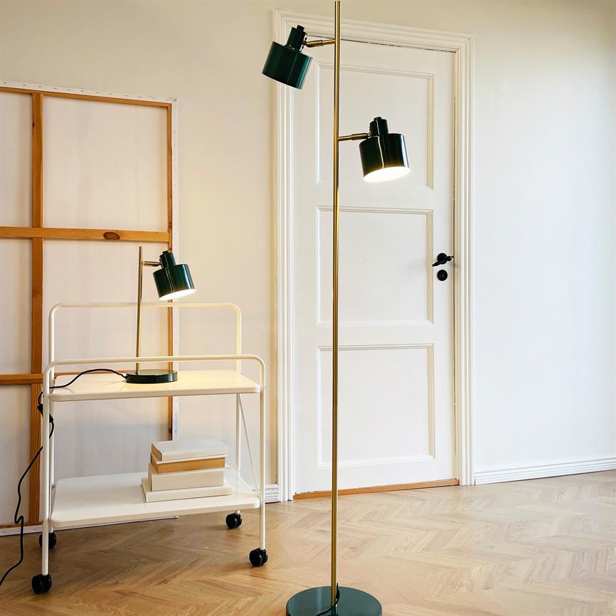 Dyberg Larsen Ocean gulvlampe mørkegrønn messing