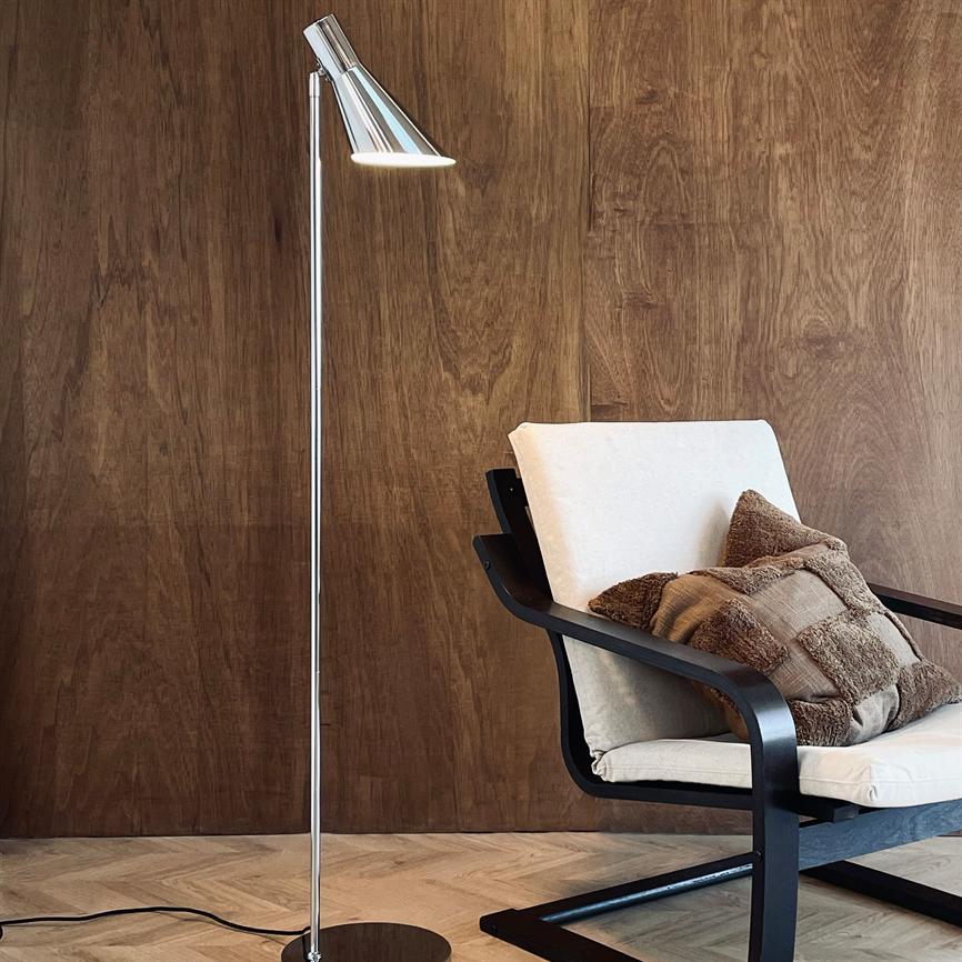 Dyberg Larsen DL12 gulvlampe krom dreibar