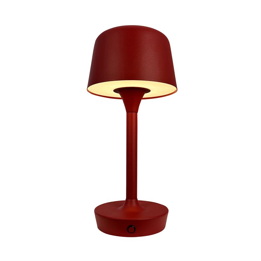 Dyberg Larsen Flow bordlampe mørkerød oppladbar LED