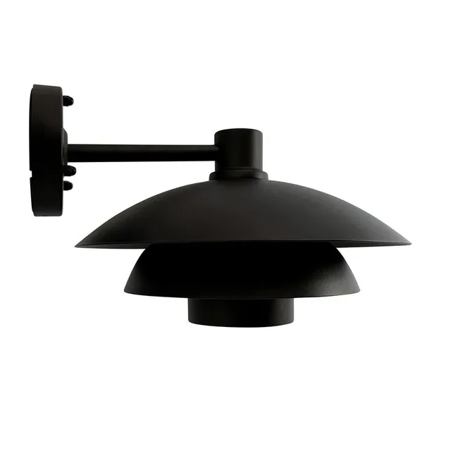 Dyberg Larsen Morph utendørs vegglampe svart Ø30
