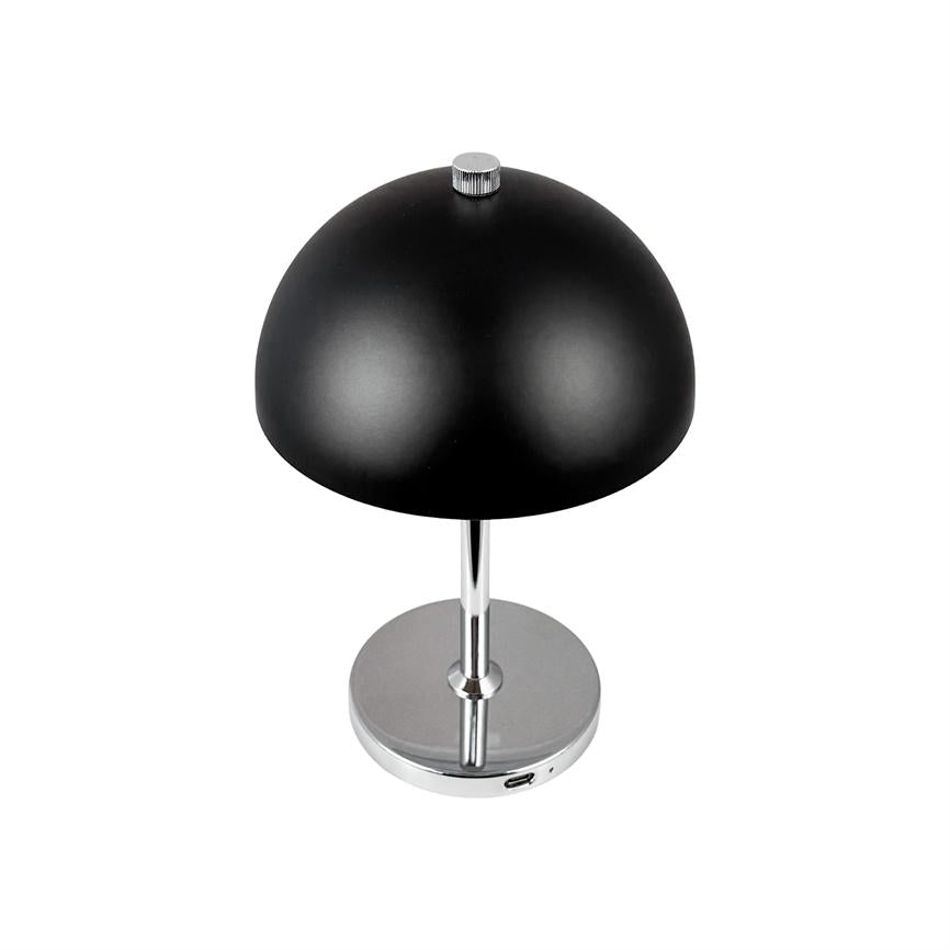 Dyberg Larsen Malmø bordlampe svart krom oppladbar