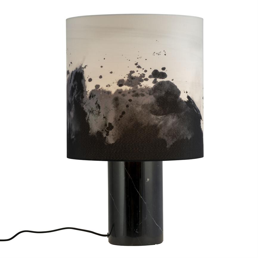 Dyberg Larsen Molly bordlampe marmor tekstilskjerm