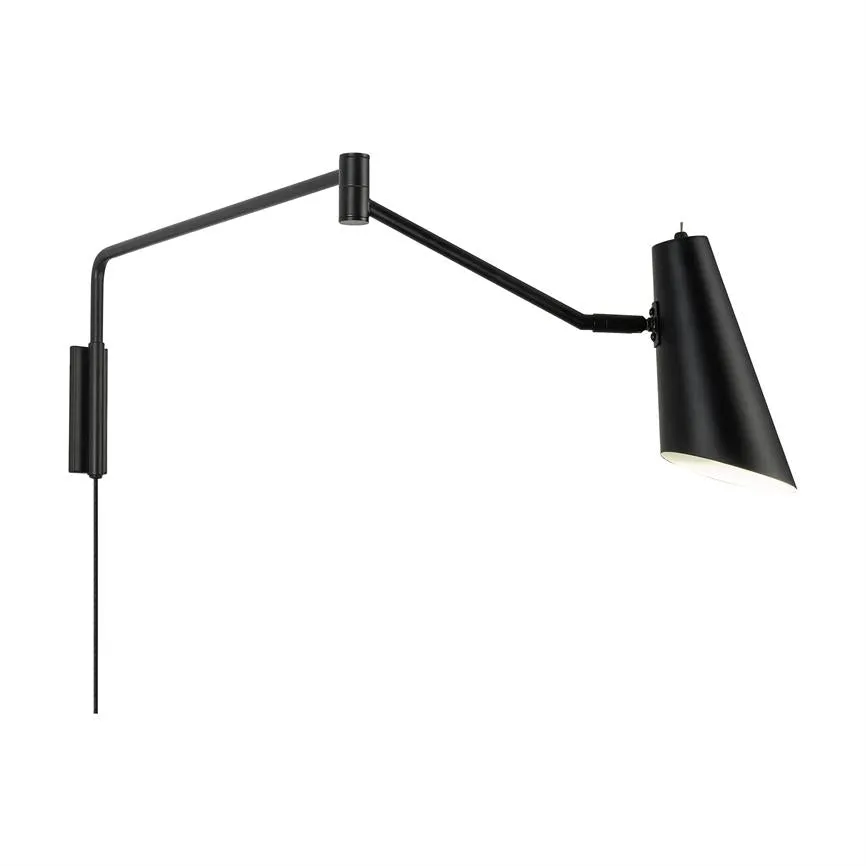 Dyberg Larsen Noa vegglampe sort justerbar