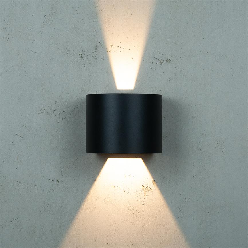 Dyberg Larsen Mars utendørs vegglampe sort LED