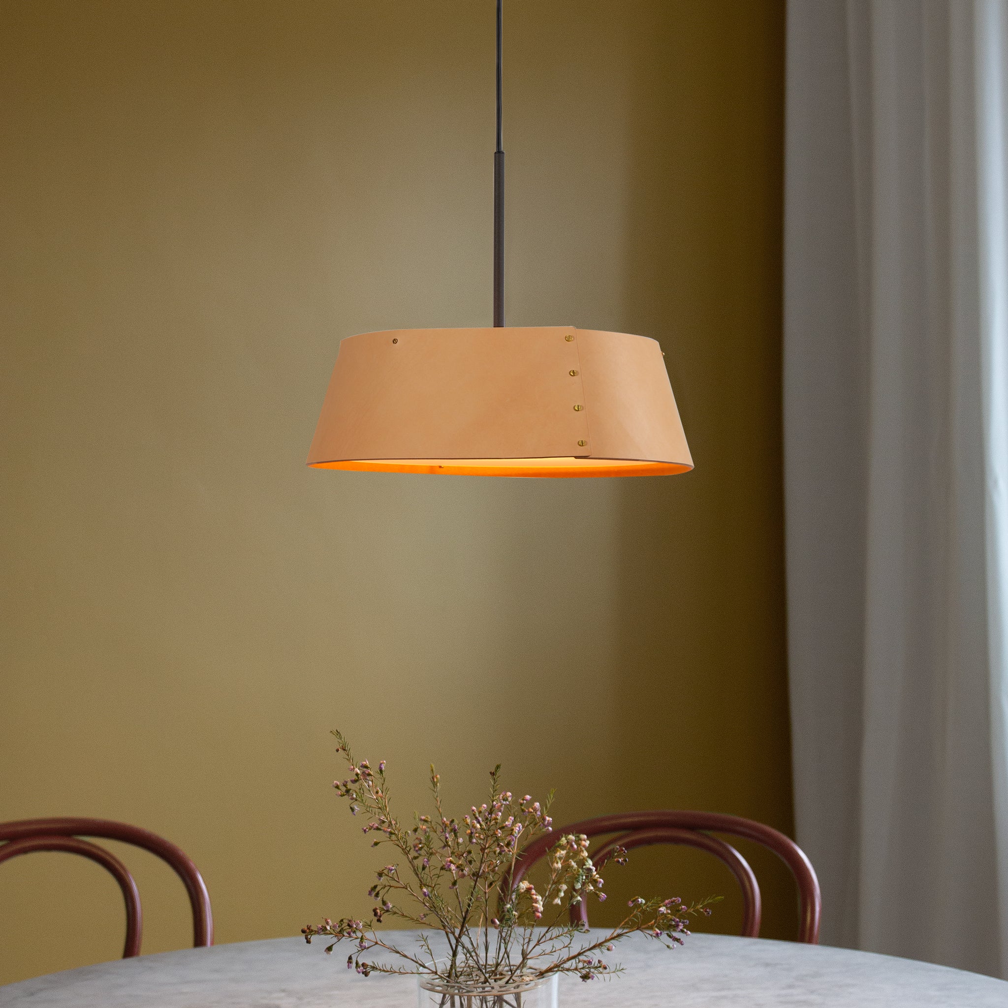 Zlamp Karl 951-3530 pendel 35 cm skinn cognac