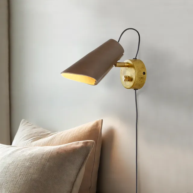 Zlamp Erik 231-16 vegglampe cognac messing med dimmer