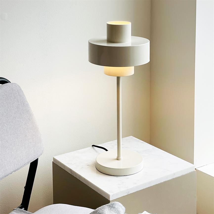 Dyberg Larsen Stoke bordlampe kit hvit metall