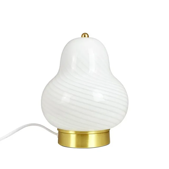 Dyberg Larsen Lucy bordlampe hvit glass stemningslys
