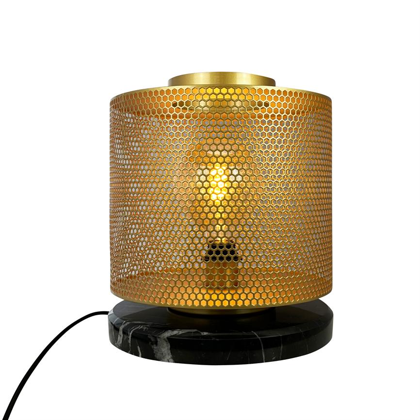 Dyberg Larsen Nantes bordlampe messing marmor E27
