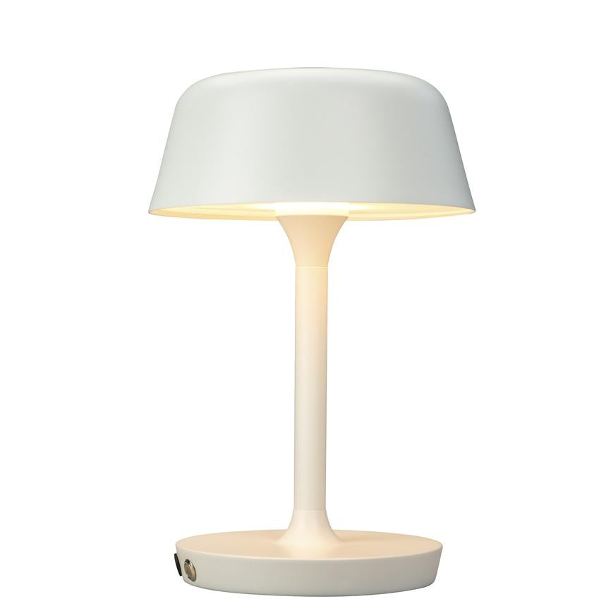 Dyberg Larsen Valencia bordlampe hvit oppladbar LED