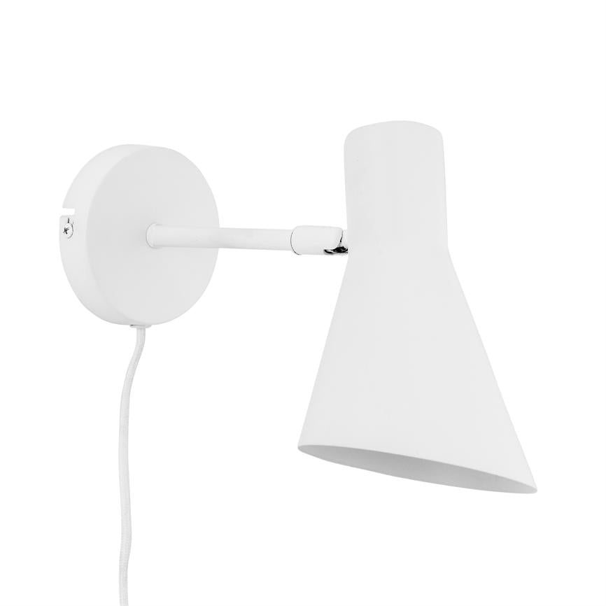 Dyberg Larsen DL12 vegglampe hvit klassisk