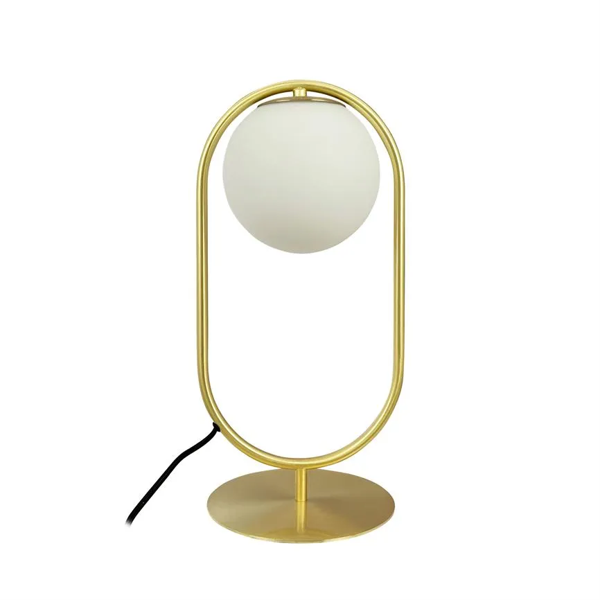 Dyberg Larsen Reims bordlampe messing/opal E27