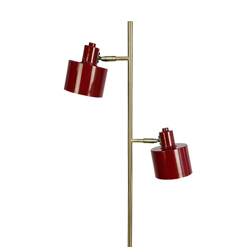 Dyberg Larsen Ocean gulvlampe mørkerød messing E14