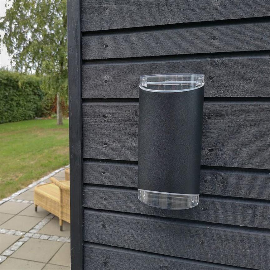 Dyberg Larsen Ribe utendørs vegglampe up/down sort
