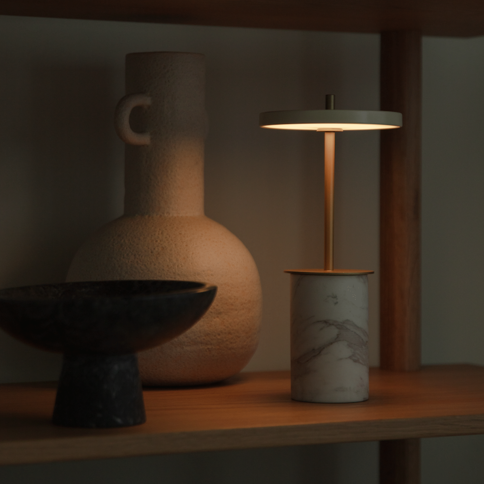 UMAGE Asteria Move Mini bordlampe white marble