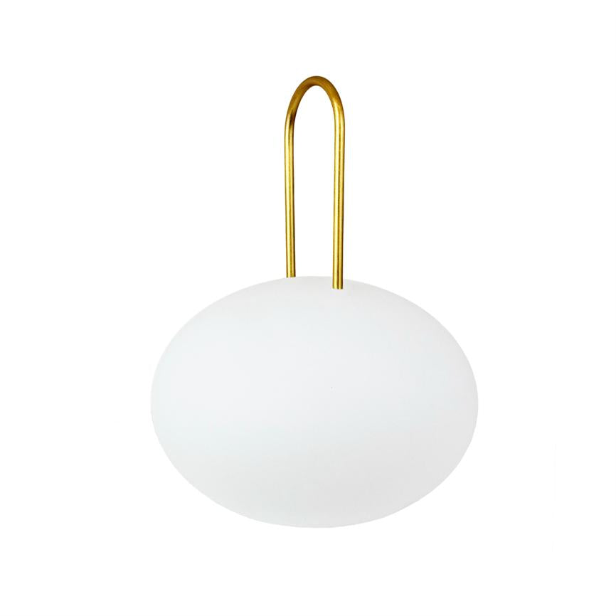 Dyberg Larsen Ellipse lantern hvit messing utendørs