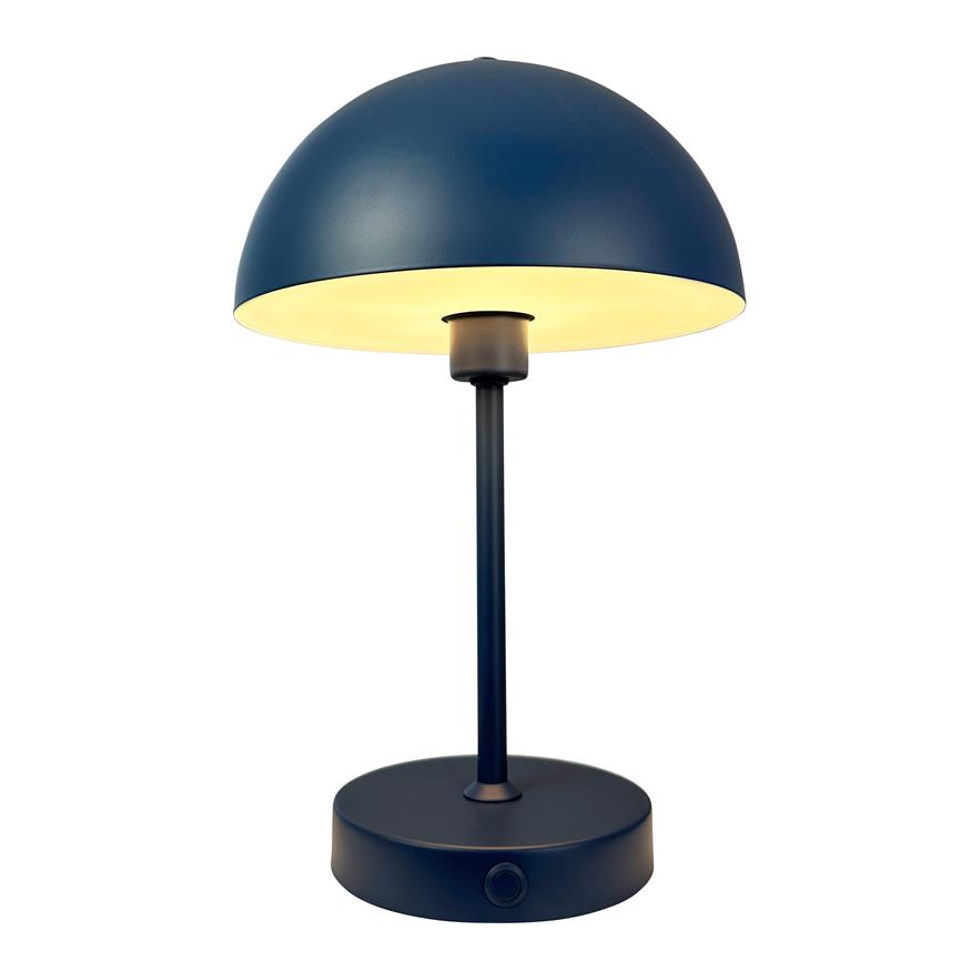 Dyberg Larsen Stockholm bordlampe indigoblå oppladbar