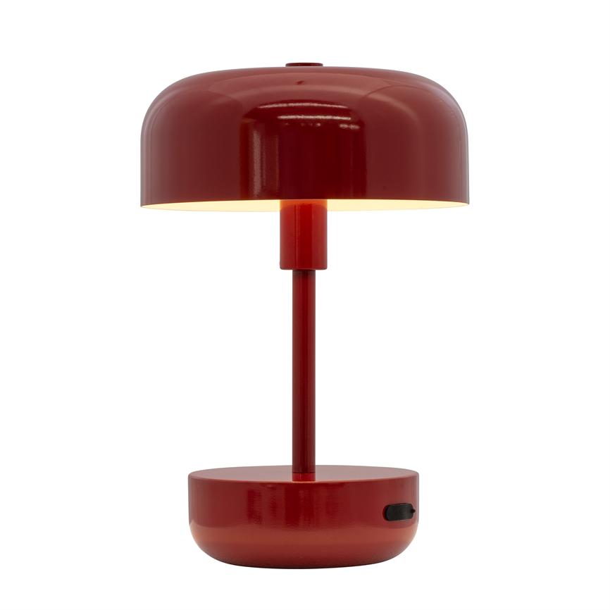 Dyberg Larsen Haipot bordlampe mørk rød oppladbar