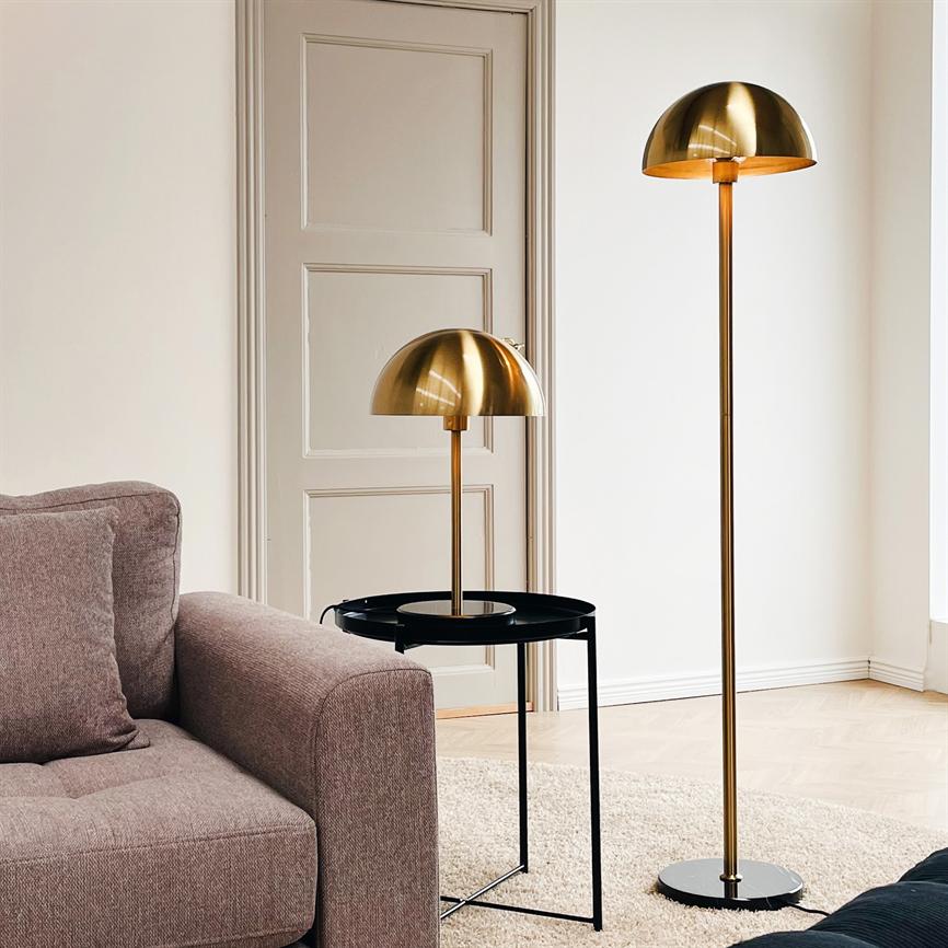 Dyberg Larsen Menton gulvlampe messing marmor