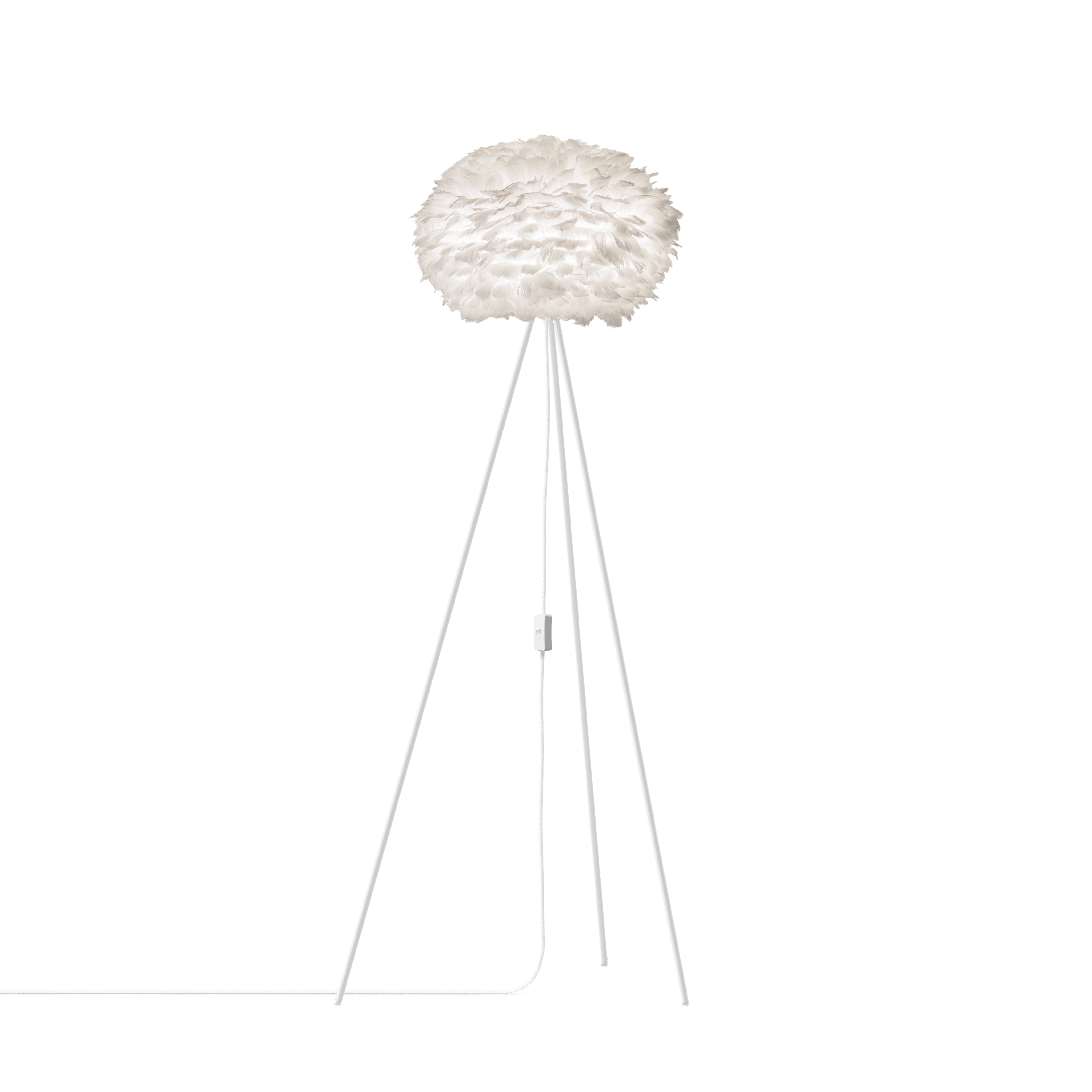 UMAGE Eos medium gulvlampe Santé fjærskjerm