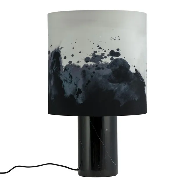 Dyberg Larsen Molly bordlampe marmor med tekstilskjerm
