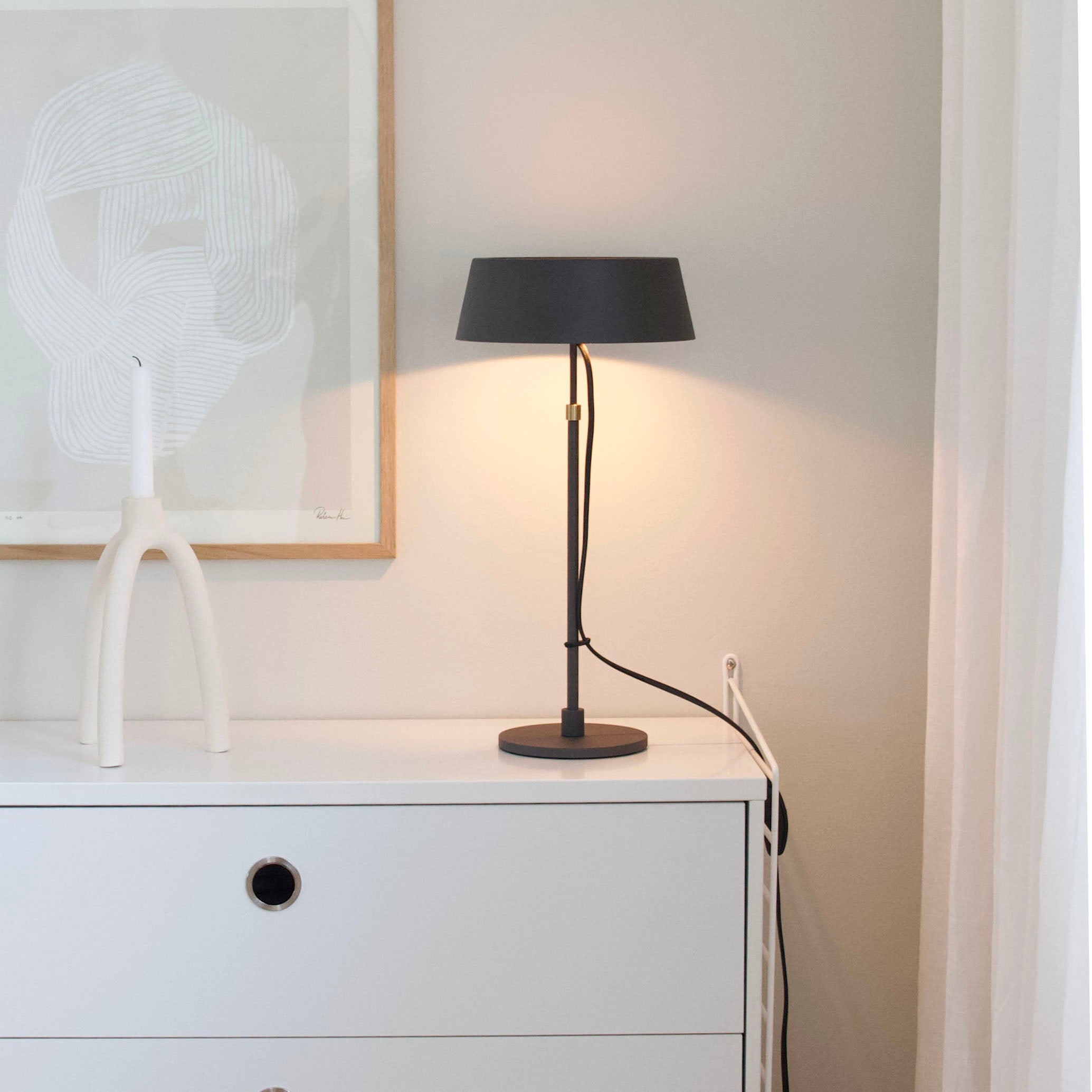 Zlamp Karl 926-2017 bordlampe stor messing greige