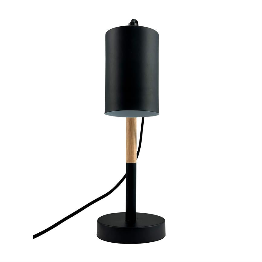 Dyberg Larsen Woody Sort bordlampe E27 med tre