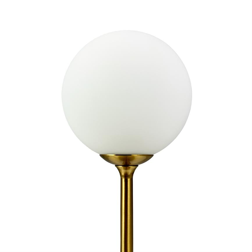 Dyberg Larsen Sia bordlampe messing hvitt glass