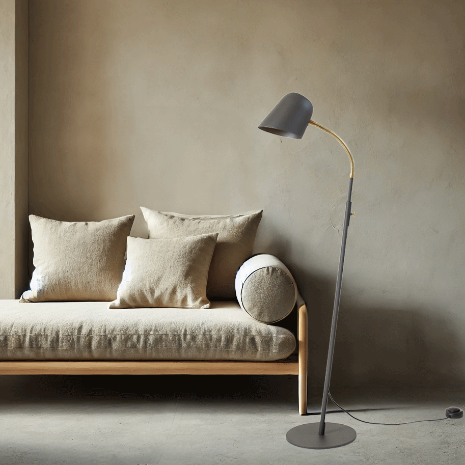 Zlamp Q15 447-15 gulvlampe mørkegrå messing dimbar