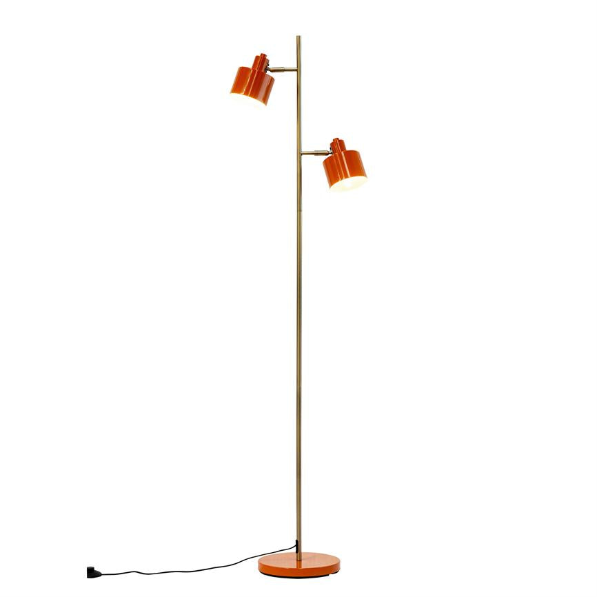 Dyberg Larsen Ocean gulvlampe oransje messing
