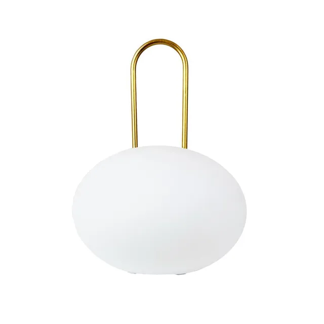 Dyberg Larsen Ellipse lanterne hvit messing oppladbar IP44