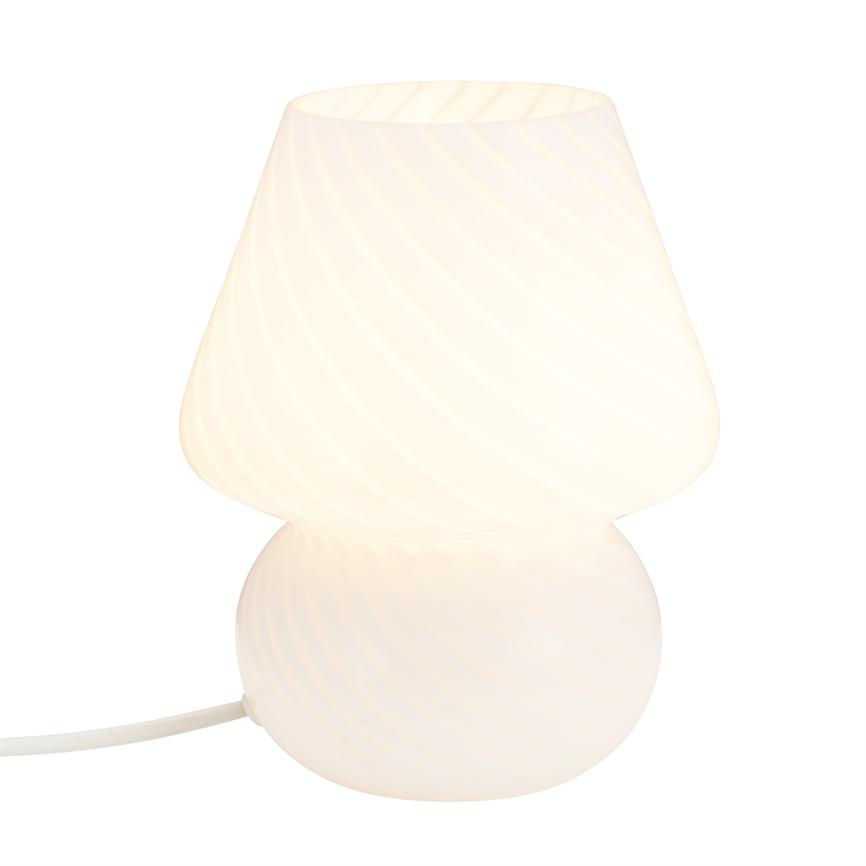Dyberg Larsen Fanny bordlampe hvit glass E27