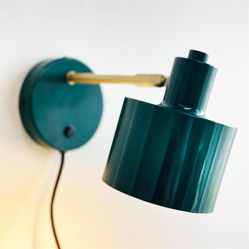 Dyberg Larsen Ocean vegglampe mørkegrønn messing