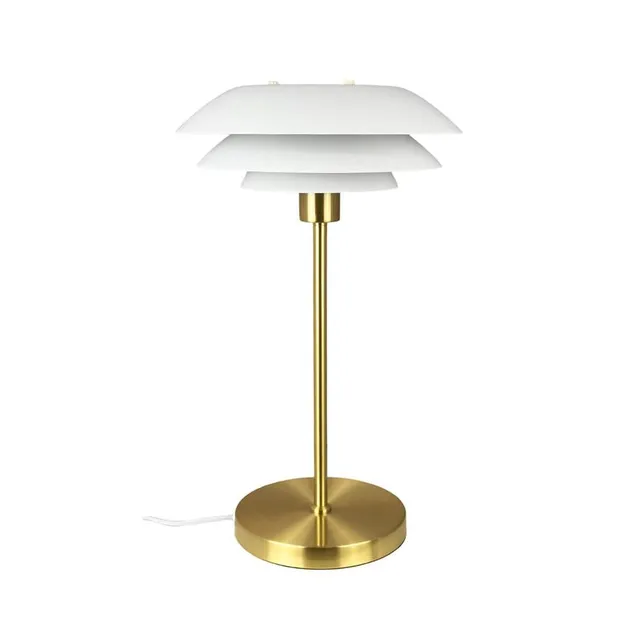 Dyberg Larsen DL31 bordlampe hvit messing blendfri