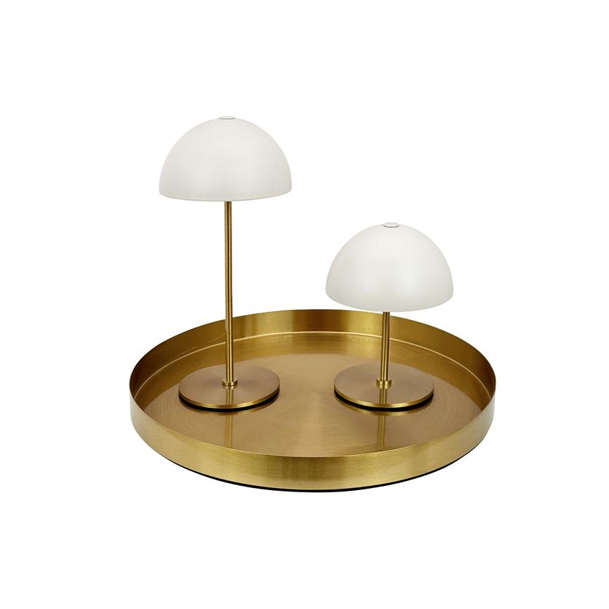 Dyberg Larsen Along Mini bordlampe beige 2-pk LED