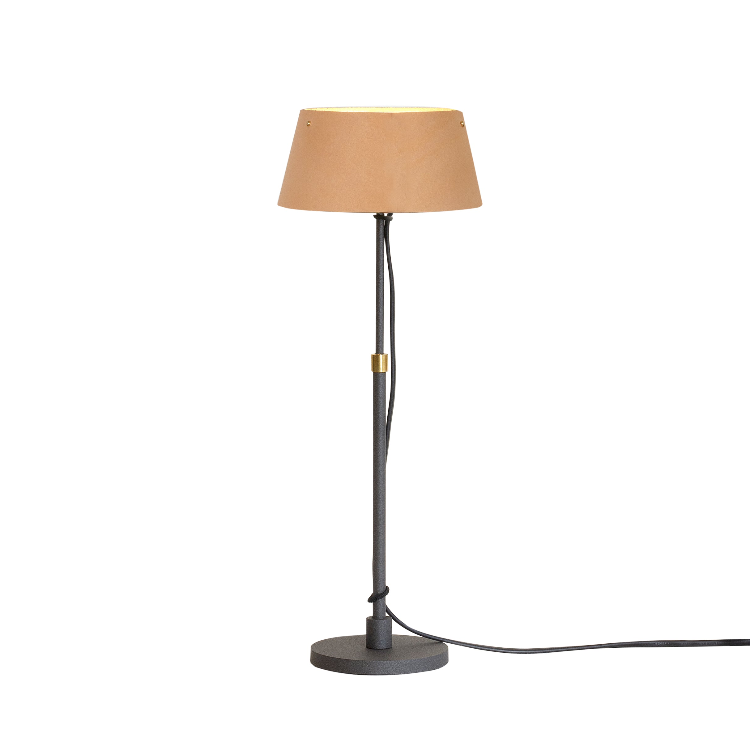 Zlamp Karl liten bordlampe cognac skinn